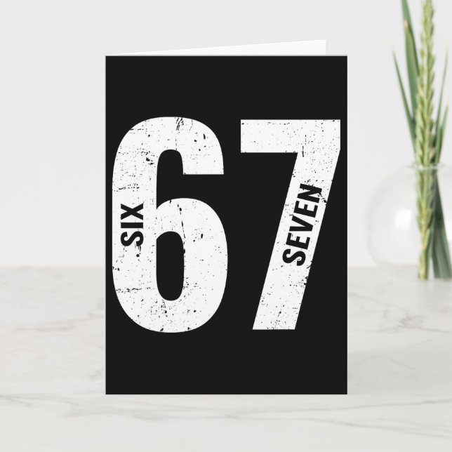 67 Funny Meme Six Seven Retro  Card (Front)