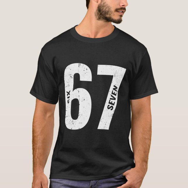 67 Funny Meme Six Seven Retro  T-Shirt (Front)
