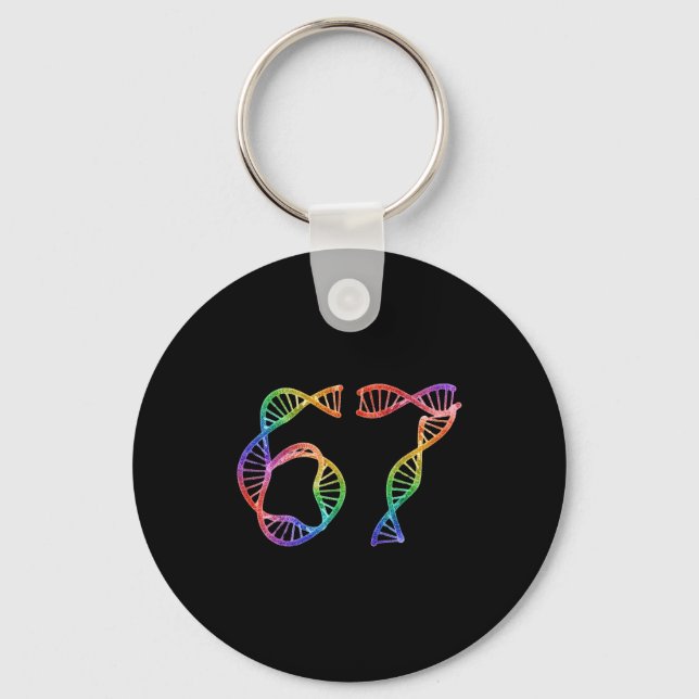 67 Funny Number Meme Dna Replication Molecular Bio Key Ring (Front)