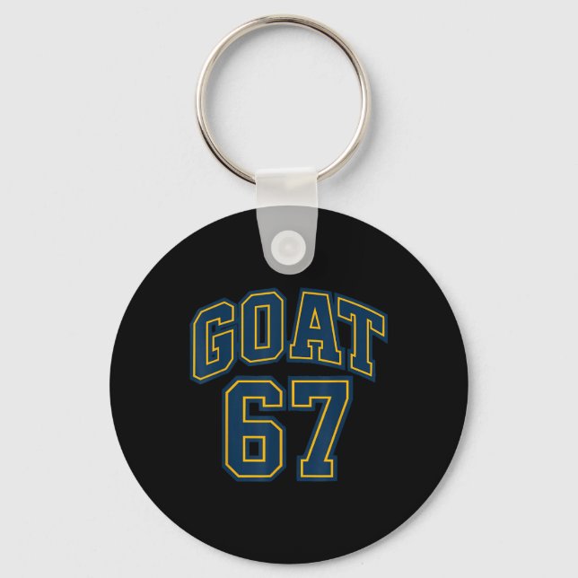 67 Funny Six Seven Gen Alpha Z Meme Rizz Funny Goa Key Ring (Front)