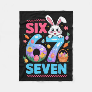 67 funny six seven gen meme cute rabbit bunny fleece blanket