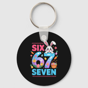 67 funny six seven gen meme cute rabbit bunny key ring