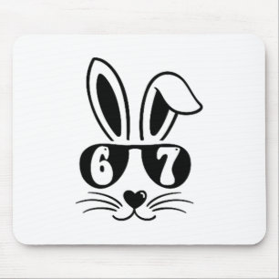 67 Funny Six Seven Meme Rabbit Bunny Sunglasses Ea Mouse Mat