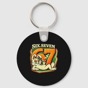 67 Funny Six Seven Rabbit Smoking Easter Meme Key Ring