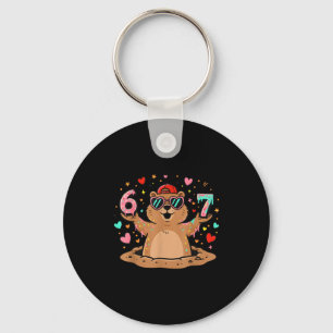 67 Funny Six Seven Respect The Groundhog Woodchuck Key Ring