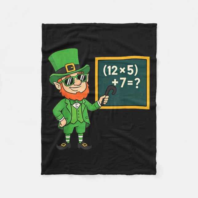 67 Funny St Patricks Day Math Teacher Meme Six Sev Fleece Blanket (Front)