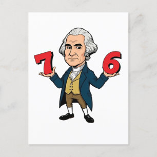 67 George Washington 7-6 Six Seven Meme 67 Holiday Postcard