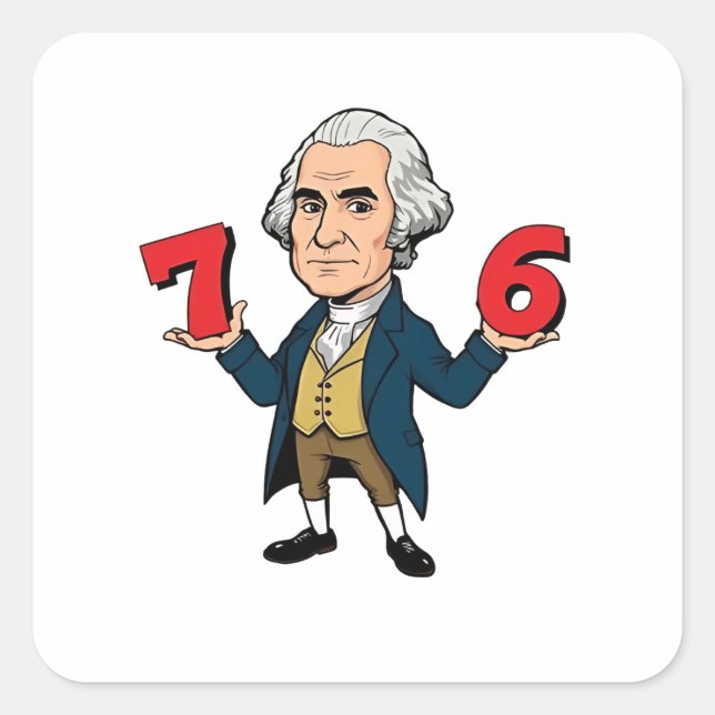 67 George Washington 7-6 Six Seven Meme 67  Square Sticker (Front)