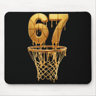 67 Gold Drip Basketball 6 7 Six Seven Meme Gen Alp Mouse Mat