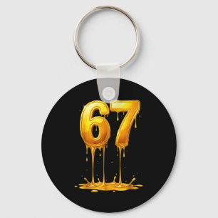 67 Gold Drip Funny Six Seven Meme Boys Kids 6 7 Dr Key Ring