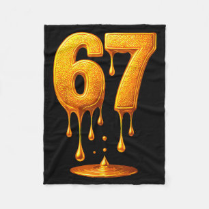67 Gold Drip Six Seven Funny Meme Fleece Blanket