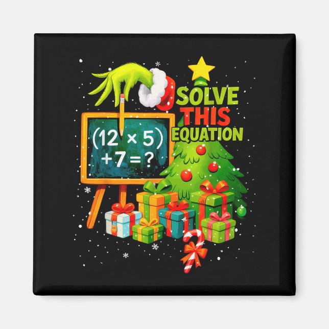 67 Green Teacher Christmas Six Seven Meme Brainrot Magnet (Front)
