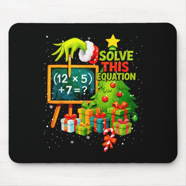 67 Green Teacher Christmas Six Seven Meme Brainrot Mouse Mat (Front)