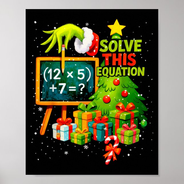67 Green Teacher Christmas Six Seven Meme Brainrot Poster (Front)