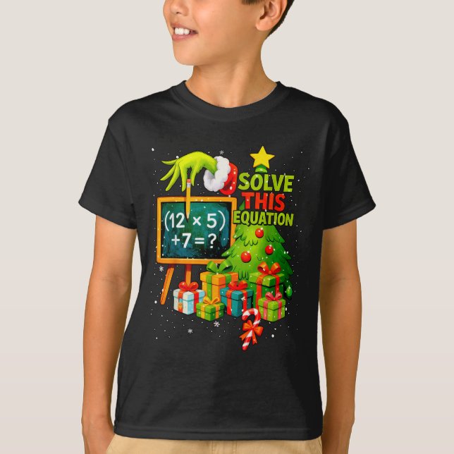 67 Green Teacher Christmas Six Seven Meme Brainrot T-Shirt (Front)