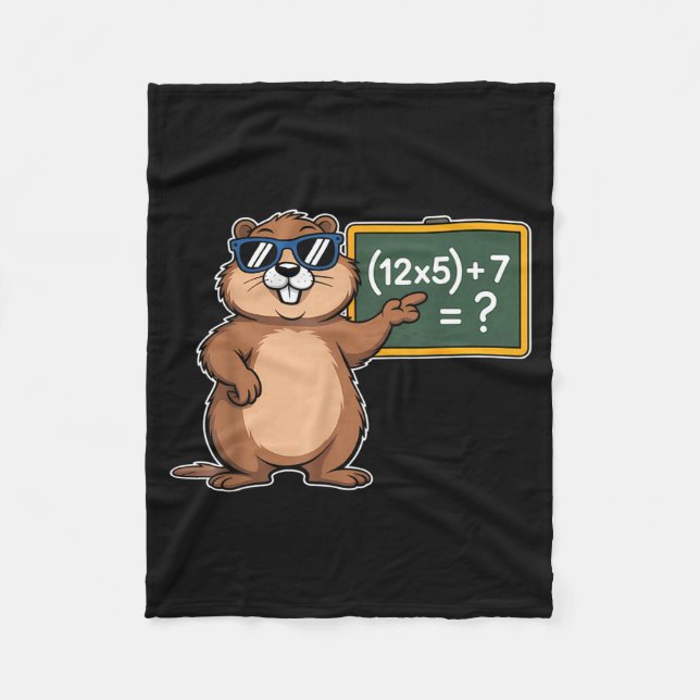 67 Groundhog Day 6-7 Meme Math Teacher Six Seven K Fleece Blanket (Front)