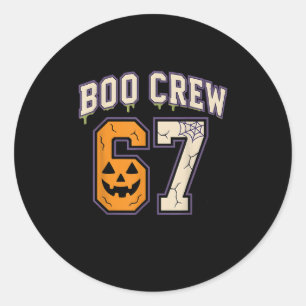 67 Halloween Boo Crew Sports Jersey Brainrot Meme Classic Round Sticker