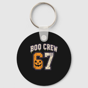67 Halloween Boo Crew Sports Jersey Brainrot Meme  Key Ring