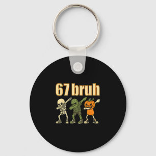 67 Halloween Bruh Funny Brainrot Meme Six Seven Bo Key Ring