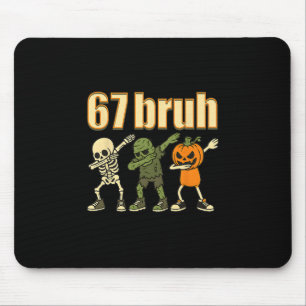 67 Halloween Bruh Funny Brainrot Meme Six Seven Bo Mouse Mat