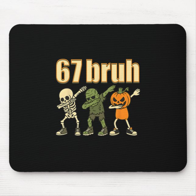 67 Halloween Bruh Funny Brainrot Meme Six Seven Bo Mouse Mat (Front)