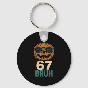 67 Halloween Bruh Pumpkin 6-7 Meme Gen Alpha Slang Key Ring