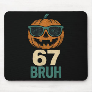 67 Halloween Bruh Pumpkin 6-7 Meme Gen Alpha Slang Mouse Mat