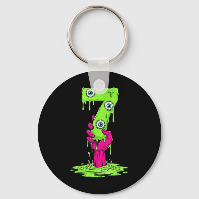67 Halloween Costume Funny Number 7 Seven Meme For Key Ring (Front)