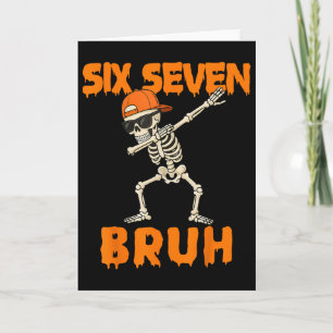 67 Halloween Funny Six Seven Meme Brainrot Pumpkin Card