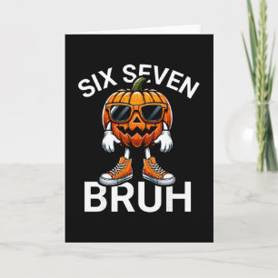 67 Halloween Funny Six Seven Meme Brainrot Pumpkin Card