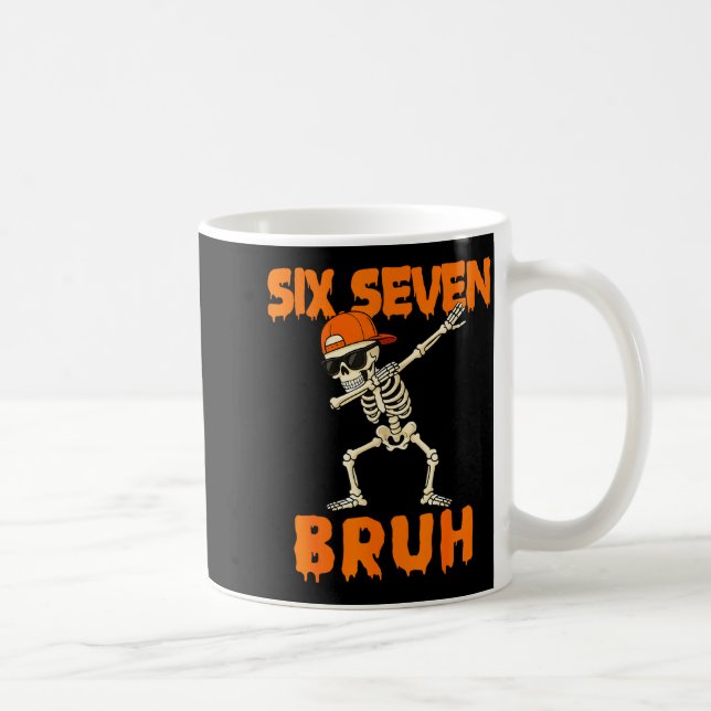 67 Halloween Funny Six Seven Meme Brainrot Pumpkin Coffee Mug (Right)