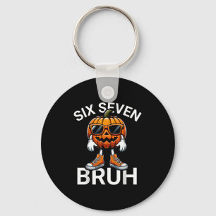 67 Halloween Funny Six Seven Meme Brainrot Pumpkin Key Ring