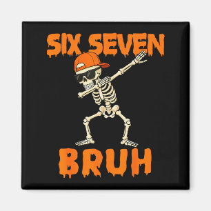 67 Halloween Funny Six Seven Meme Brainrot Pumpkin Magnet