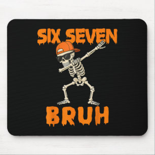 67 Halloween Funny Six Seven Meme Brainrot Pumpkin Mouse Mat