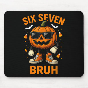 67 Halloween Funny Six Seven Meme Brainrot Pumpkin Mouse Mat