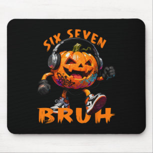 67 Halloween Funny Six Seven Meme Brainrot Pumpkin Mouse Mat