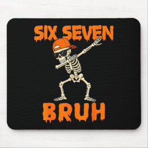 67 Halloween Funny Six Seven Meme Brainrot Pumpkin Mouse Mat