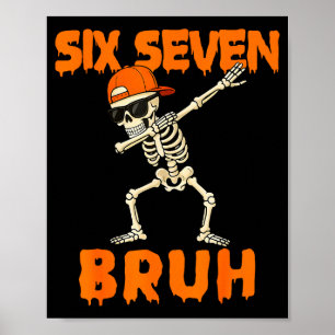 67 Halloween Funny Six Seven Meme Brainrot Pumpkin Poster