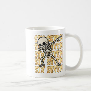 67 Halloween Funny Six Seven Meme Brainrot Skeleto Coffee Mug