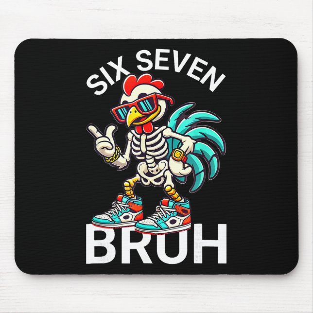 67 Halloween Meme 6 7 Chicken Skeleton Six Seven F Mouse Mat (Front)