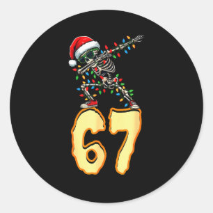 67 Halloween Meme 6 7 Numbers Six Seven Funny Kids Classic Round Sticker