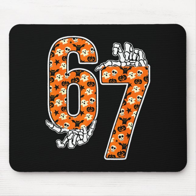 67 Halloween Meme 6 7 Numbers Six Seven Funny Kids Mouse Mat (Front)