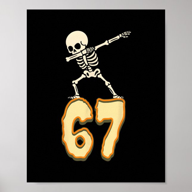 67 Halloween Meme 6 7 Numbers Six Seven Funny Kids Poster (Front)