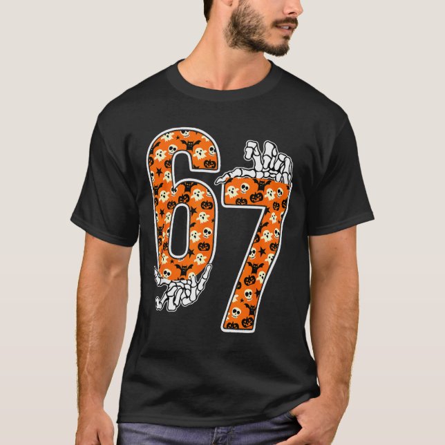67 Halloween Meme 6 7 Numbers Six Seven Funny Kids T-Shirt (Front)