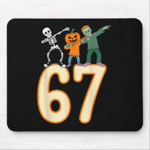 67 Halloween Meme 6 7 Numbers Six Seven Skeleton  Mouse Mat
