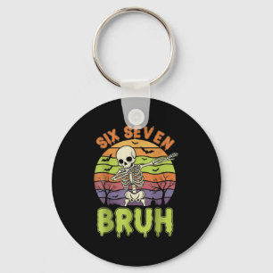 67 Halloween Meme 6 7 Skeleton Six Seven Numbers F Key Ring