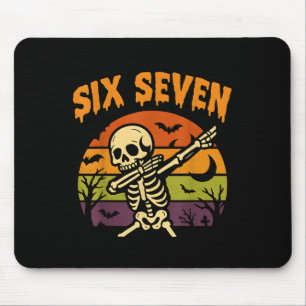 67 Halloween Meme 6 7 Skeleton Six Seven Numbers F Mouse Mat