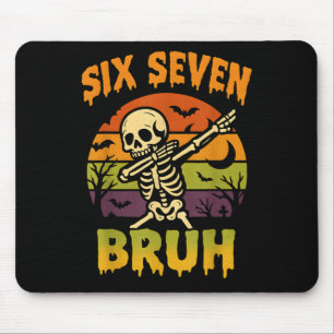 67 Halloween Meme 6 7 Skeleton Six Seven Numbers F Mouse Mat