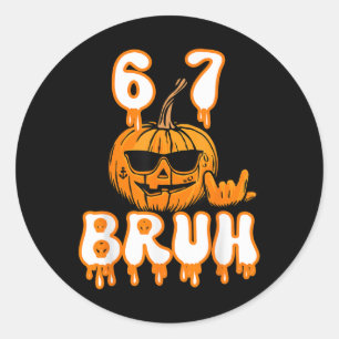 67 Halloween Meme Brainrot Costume Kids 6-7 Six Se Classic Round Sticker
