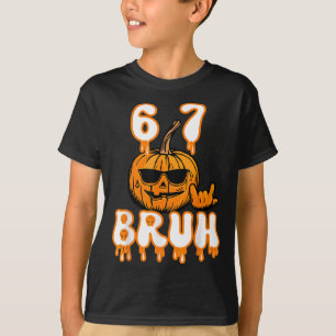 67 Halloween Meme Brainrot Costume Kids 6-7 Six Se T-Shirt